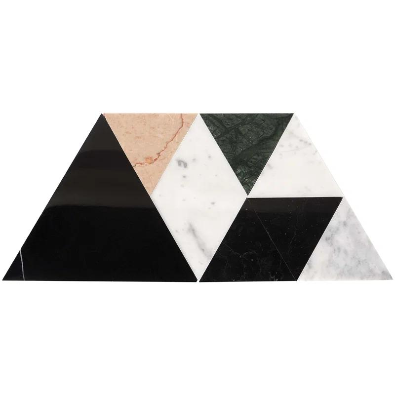 Prisma 7.75" x 13.5" Geometric Marble Mosaic Wall & Floor Tile (0.73 Sq. Ft. / Sheet)