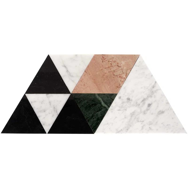 Prisma 7.75" x 13.5" Geometric Marble Mosaic Wall & Floor Tile (0.73 Sq. Ft. / Sheet)