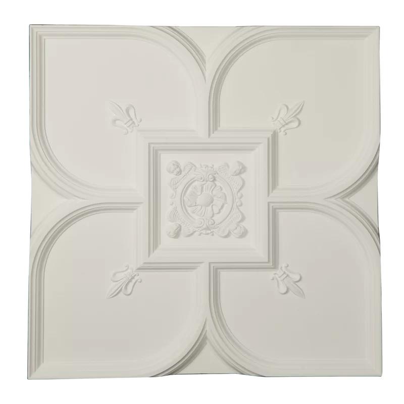 Elegant Fleur-de-lis 31.5'' White Urethane Ceiling Medallion