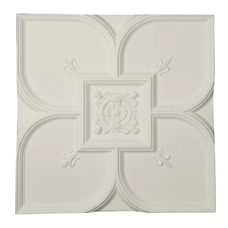 Elegant Fleur-de-lis 31.5'' White Urethane Ceiling Medallion