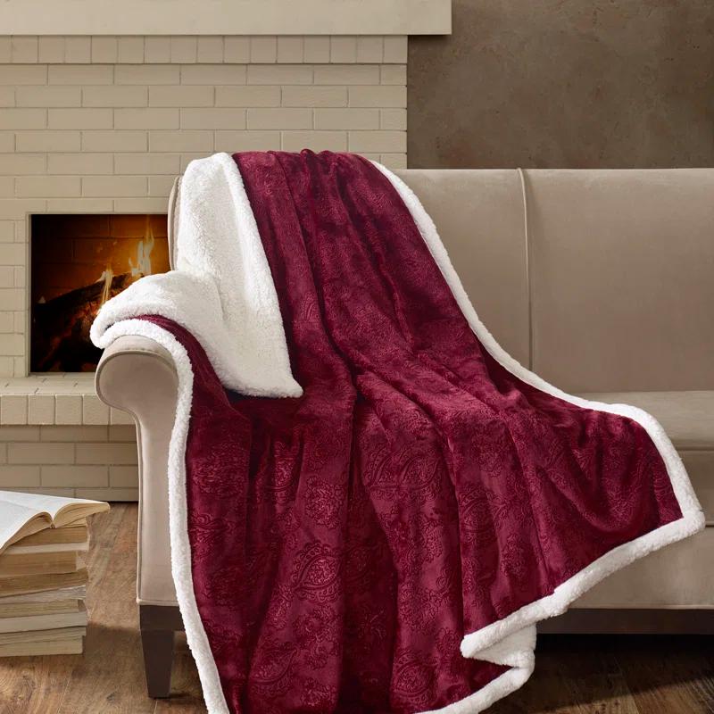 Madison Park Elma Oversized Textured Plush Throw