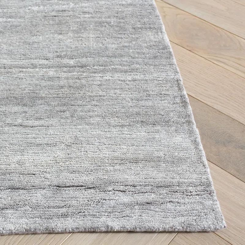 Fairfax Heathered Gray 6' x 9' Hand-Knotted Viscose and Cotton Rug