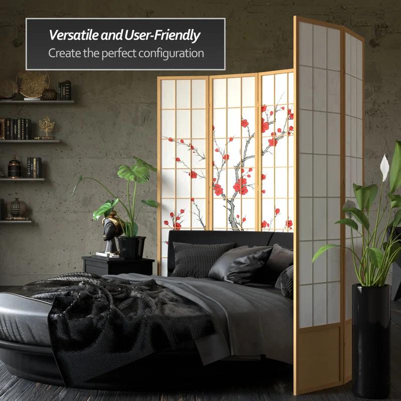 7 ft. Natural 3-Panel Room Divider