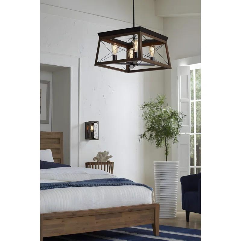 Progress Lighting Briarwood Antique Bronze Wall Sconce With Faux Wood Enclosure