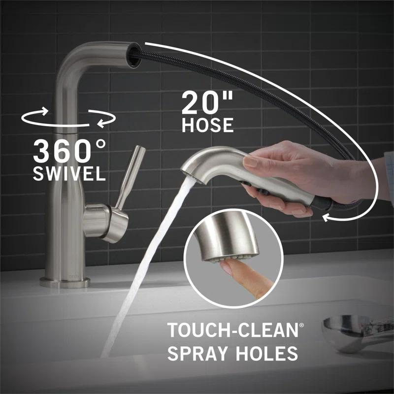 Almari Pull-Out Sprayer Kitchen Faucet, Single Handle Kitchen Sink Faucet