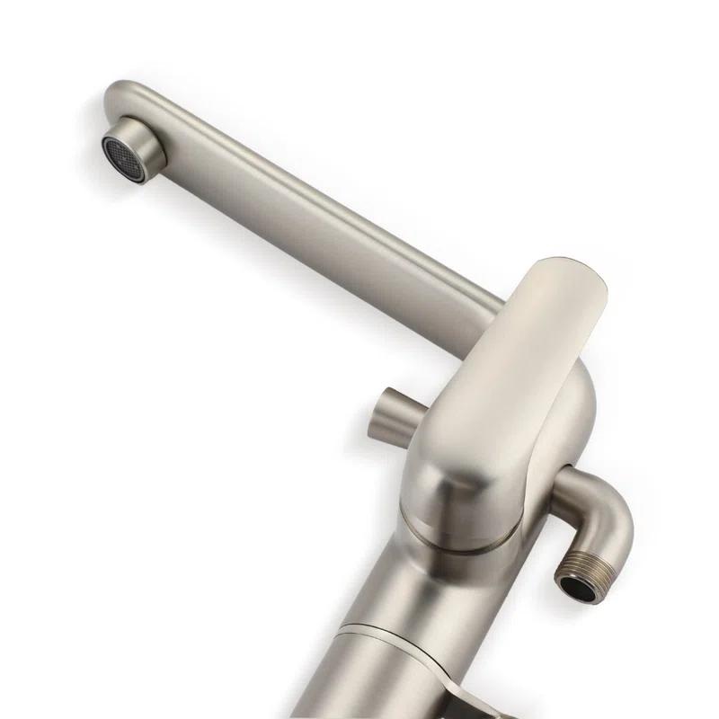 mondawe Single Handle Floor Mounted Freestanding Tub Filler with Diverter MDLT0054-BN