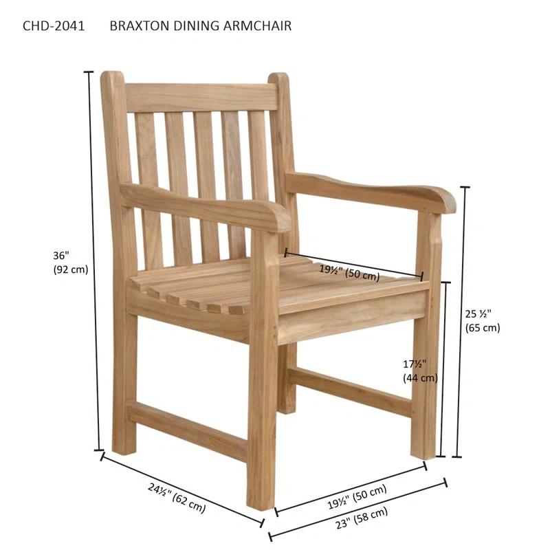 Anderson Teak Braxton Wood Outdoor Dining Armchair