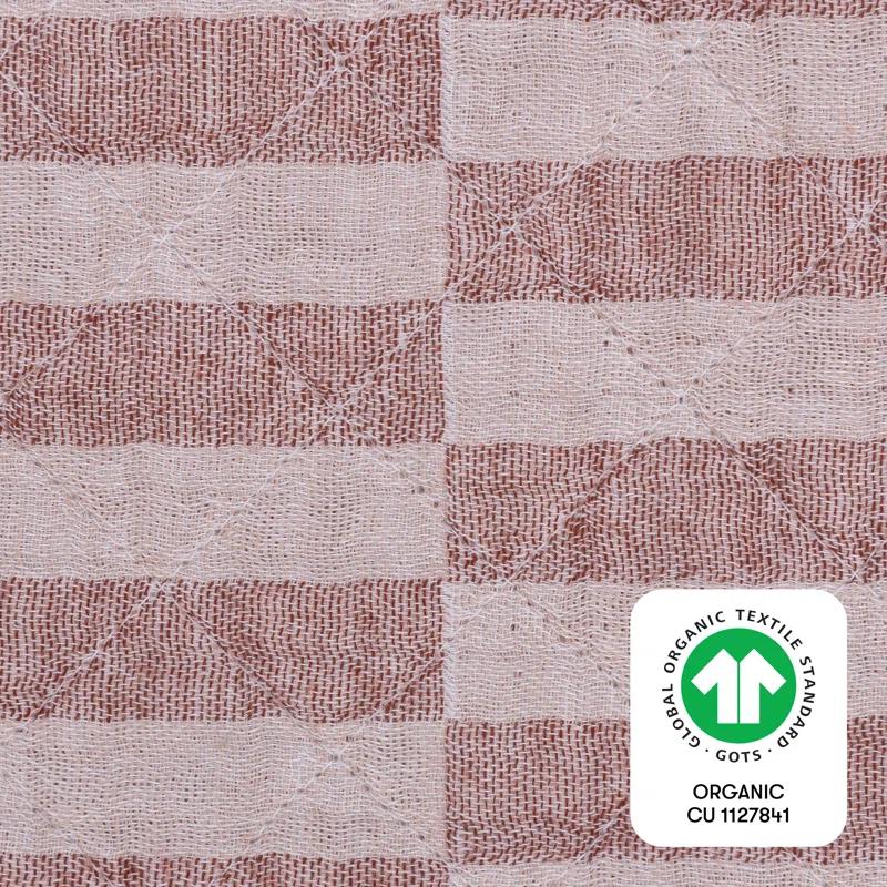 babyletto Maroon Stripe Quilted Muslin Changing Pad Cover