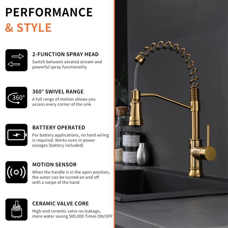 LOONGFIELD Touchless Kitchen Faucet,Hands Free Automatic Smart Kitchen Faucet ASTARQ-W1932P149024