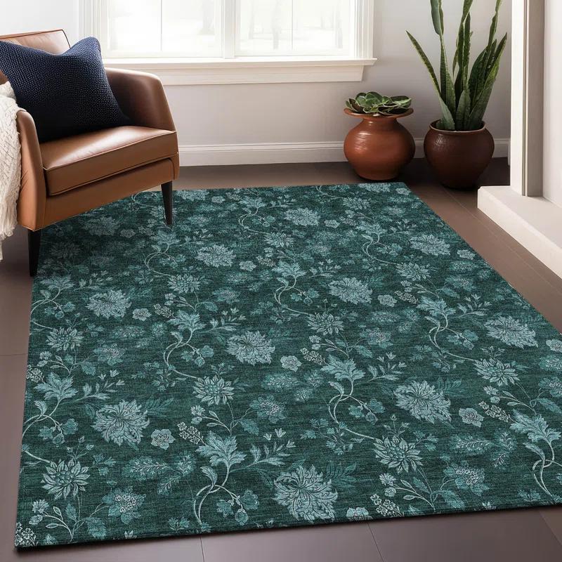Premium Machine Washable Mayfield Teal Rug