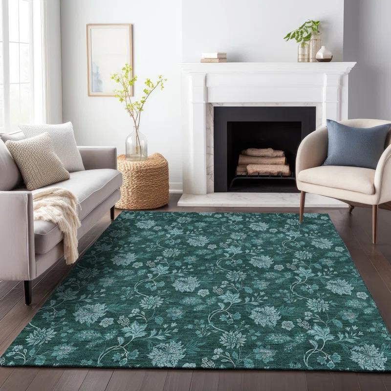 Premium Machine Washable Mayfield Teal Rug