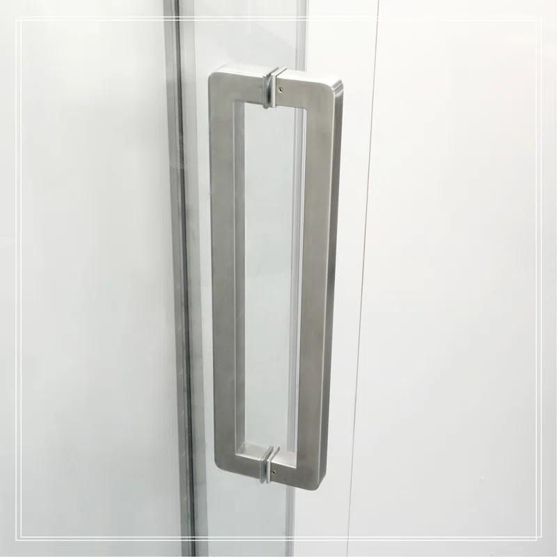 REDmintss Shower Door 34-1/8" X 72" Semi-Frameless Neo-Angle Hinged Shower Enclosure AGLBX06527A