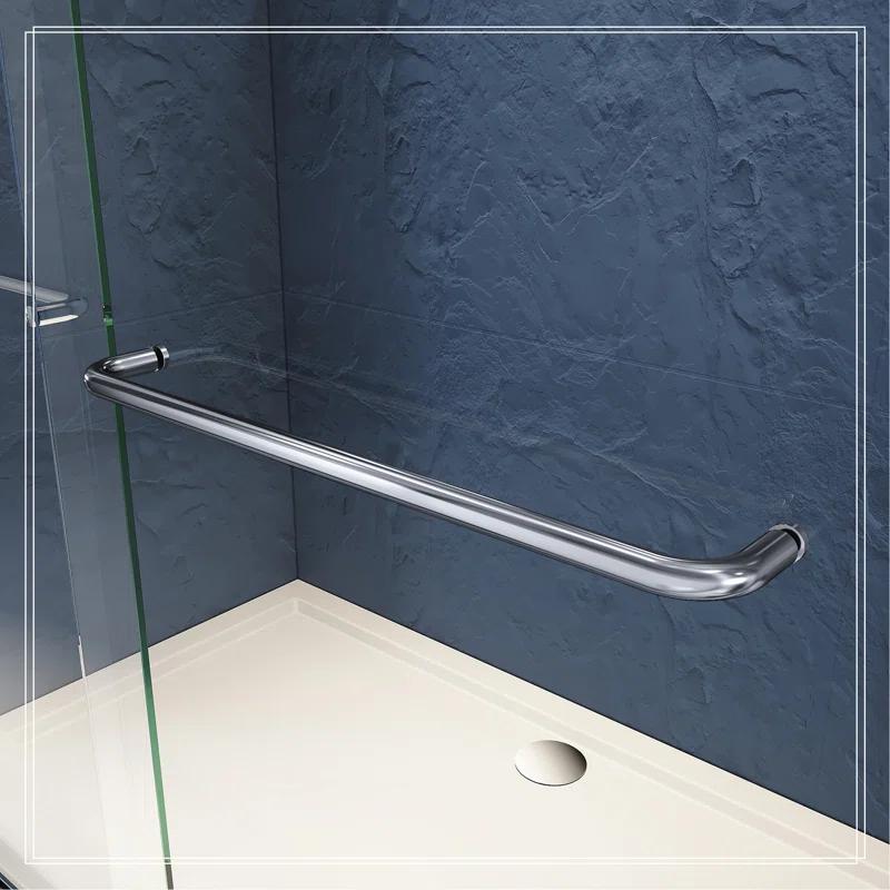 VODYXSEP Sliding Shower Glass Door 56-60 In. W X 72 In. H, Adjustable Semi Frameless Shower Door, Certified Thick Clear Clear Tempered Glass, 304 Stainless Steel Handles Y4VO-W2269P144322
