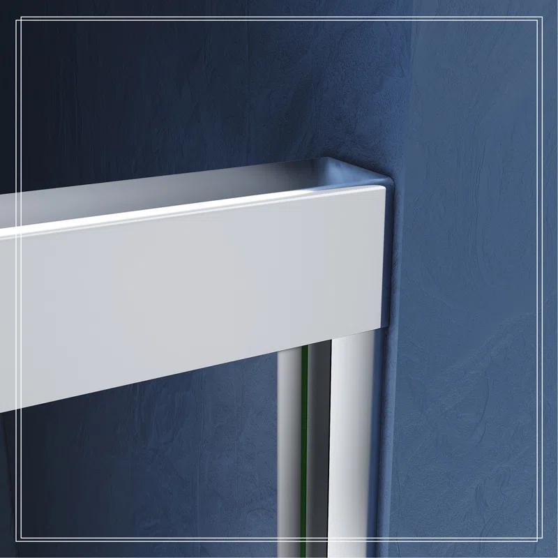VODYXSEP Sliding Shower Glass Door 56-60 In. W X 72 In. H, Adjustable Semi Frameless Shower Door, Certified Thick Clear Clear Tempered Glass, 304 Stainless Steel Handles Y4VO-W2269P144322