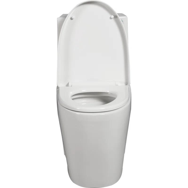 One-Piece Toilet, 1.1/1.60 GPF Water-Efficient Dual-Flush Elongated Comfort Height Floor Mounted, Standard-Size Toilet With Soft Closing Seat Included