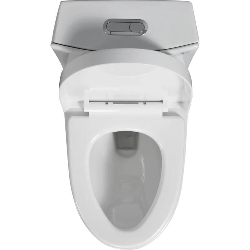 One-Piece Toilet, 1.1/1.60 GPF Water-Efficient Dual-Flush Elongated Comfort Height Floor Mounted, Standard-Size Toilet With Soft Closing Seat Included