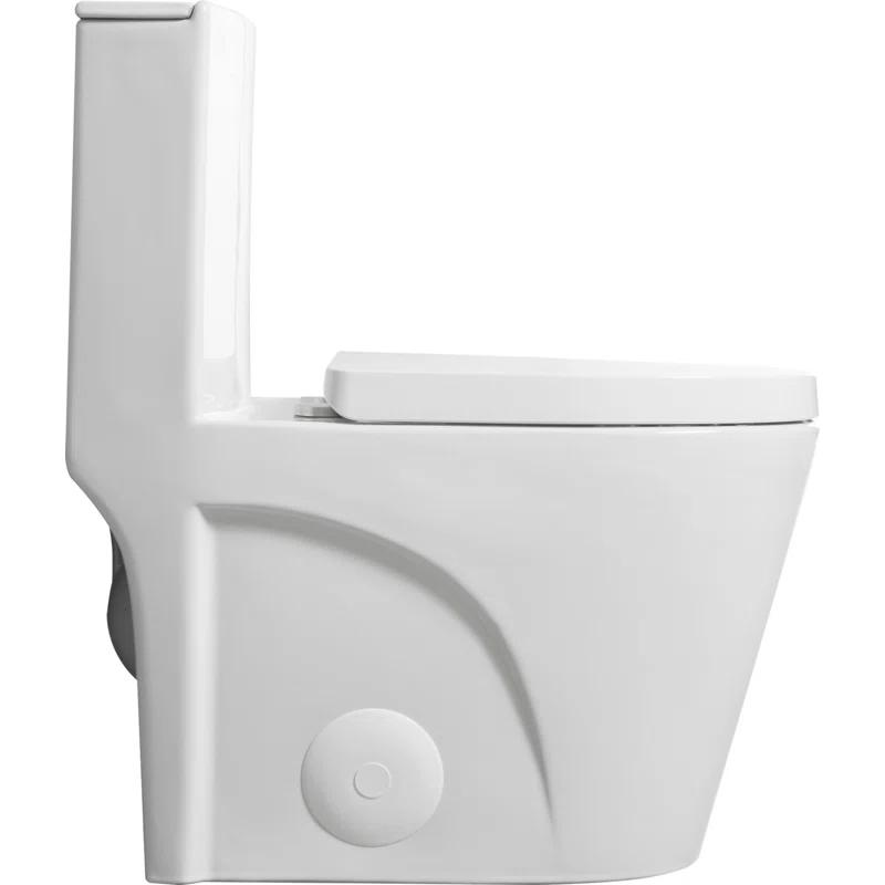 One-Piece Toilet, 1.1/1.60 GPF Water-Efficient Dual-Flush Elongated Comfort Height Floor Mounted, Standard-Size Toilet With Soft Closing Seat Included