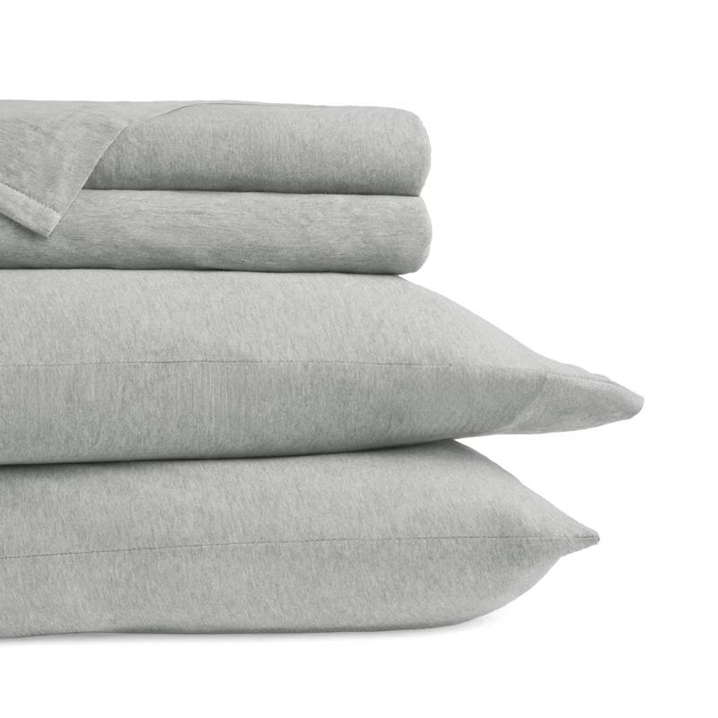 4 Piece 100% Cotton Jersey Knit Sheet Sets