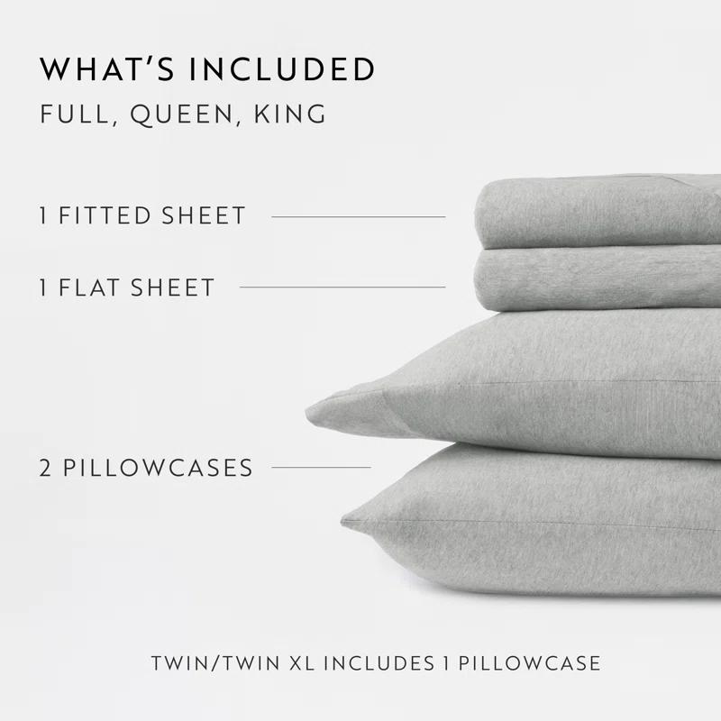 4 Piece 100% Cotton Jersey Knit Sheet Sets