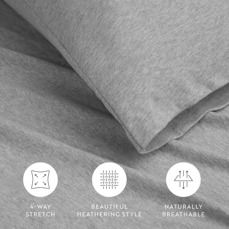 4 Piece 100% Cotton Jersey Knit Sheet Sets