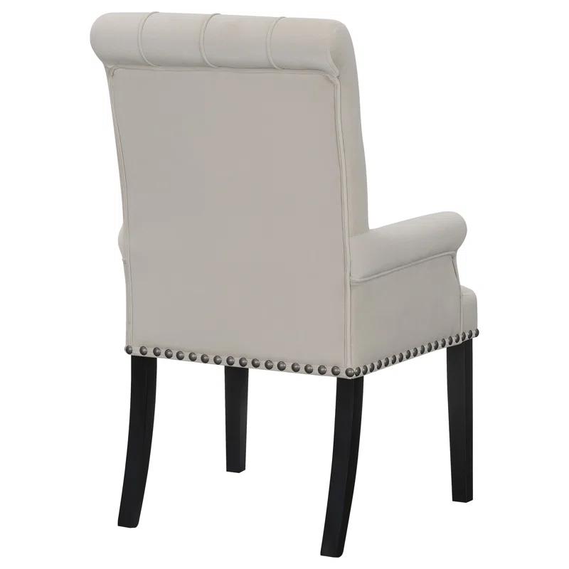 Girace Tufted Back Upholstered Arm Chair Beige
