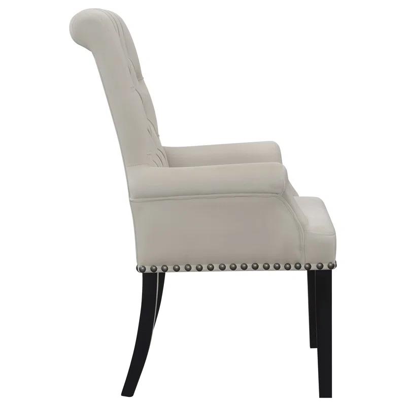 Girace Tufted Back Upholstered Arm Chair Beige