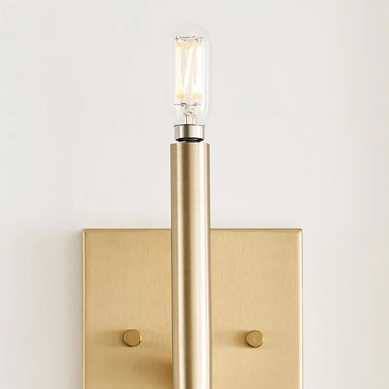 Sleek Satin Brass Outdoor Wall Sconce with Dimmable Light