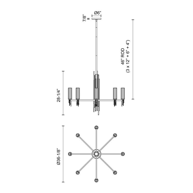 Torres 8 - Light Modern Linear Chandelier