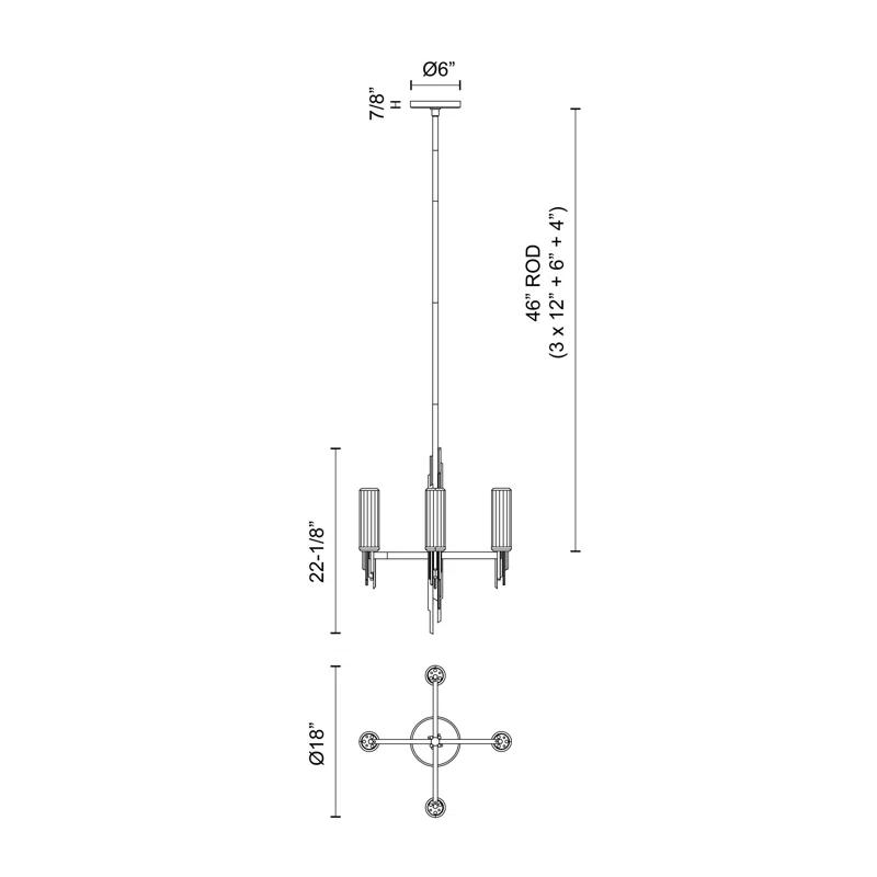 Alora Lighting Torres 4 - Light Modern Linear Chandelier