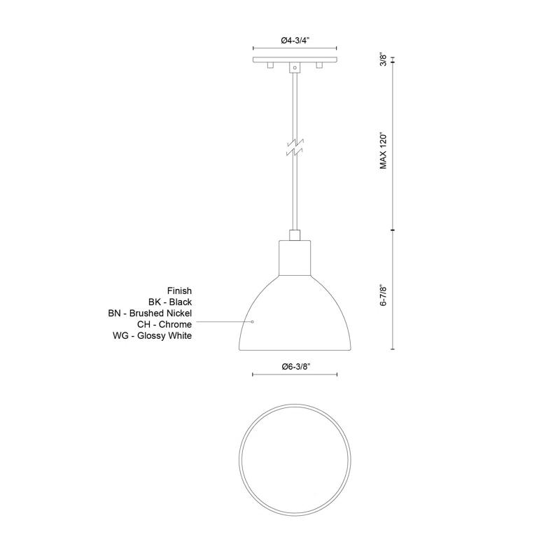 Glossy White LED Bowl Pendant Light