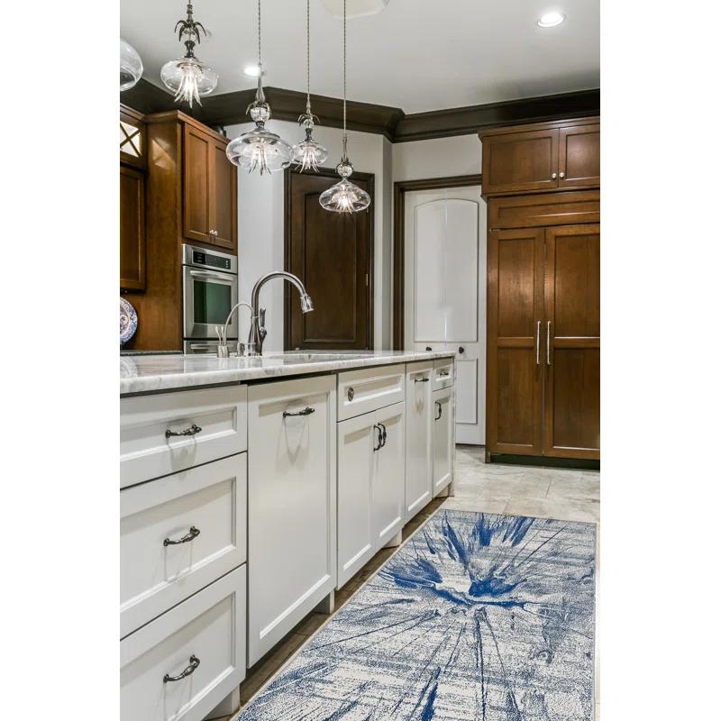 Wrought Studio™ Aveneil Abstract Cobalt Area Rug