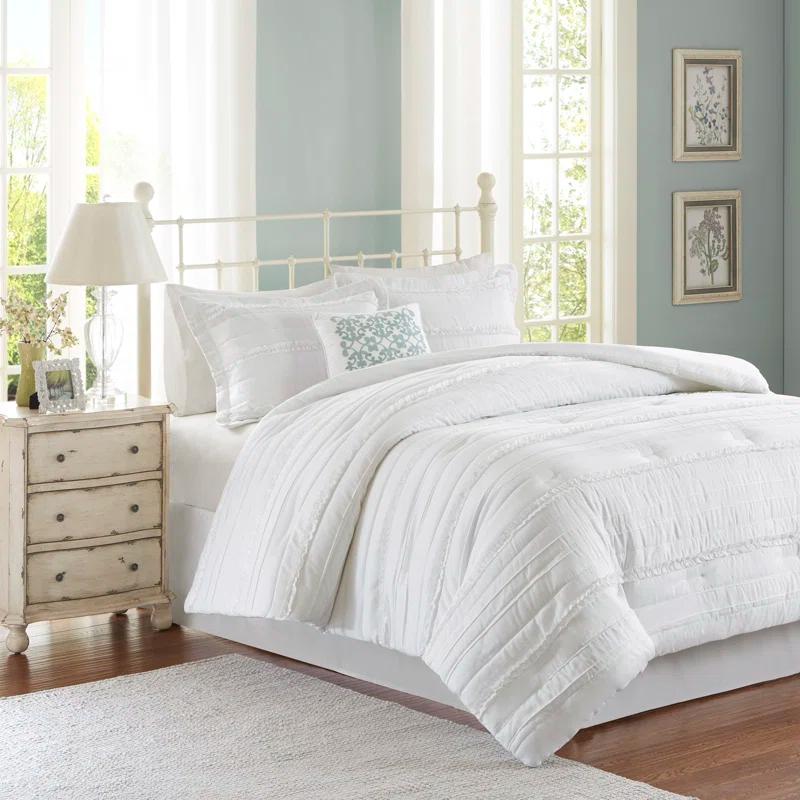 Madison Park Celeste 5 Piece Microfiber Ruffled Comforter Set