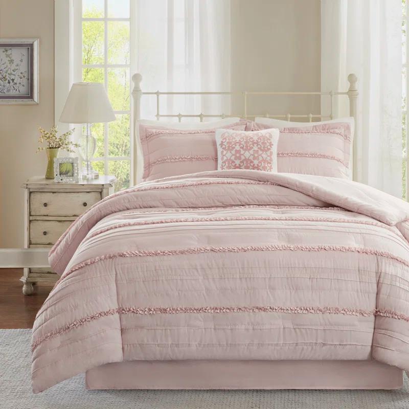Celeste 5 Piece Microfiber Ruffled Comforter Set