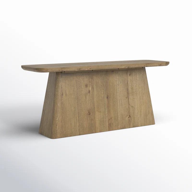 Light Brown Oak Wood Minimalist Console Table
