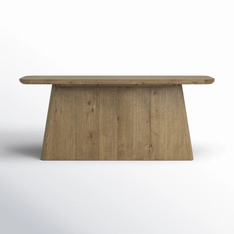 Light Brown Oak Wood Minimalist Console Table
