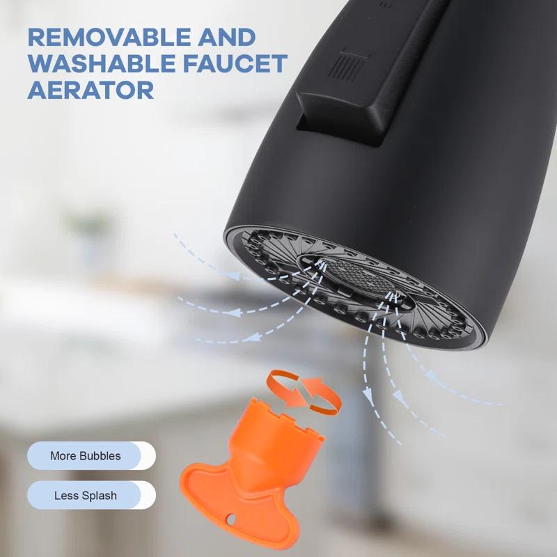 WOWOW 3-Function Sprayer Pull Down Kitchen Faucet Spray Head Replacement With 9-Adapter Kit