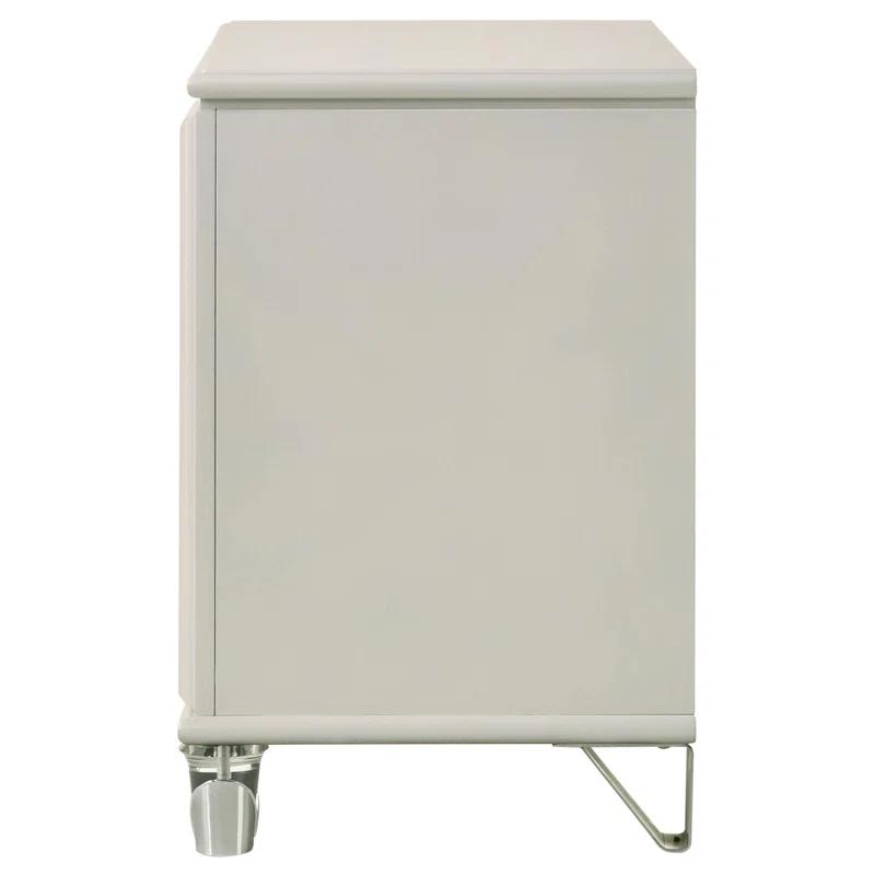 Olivia 2-Drawer Nightstand Bedside Table Pearl White