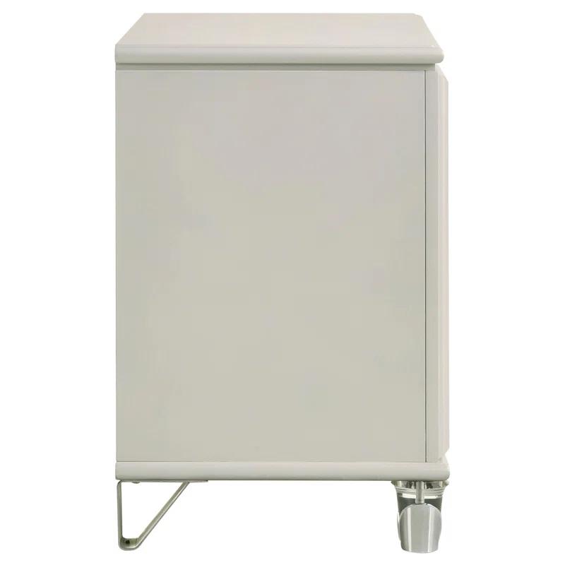 Olivia 2-Drawer Nightstand Bedside Table Pearl White