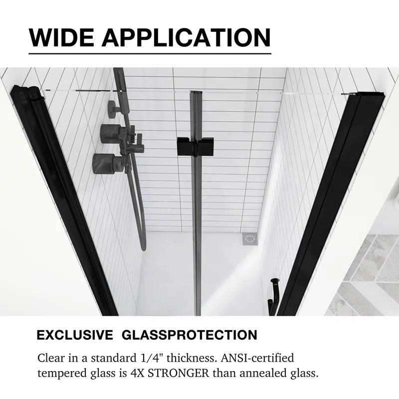 30 In. W X 72 In. H Pivot Semi-Frameless Shower Door