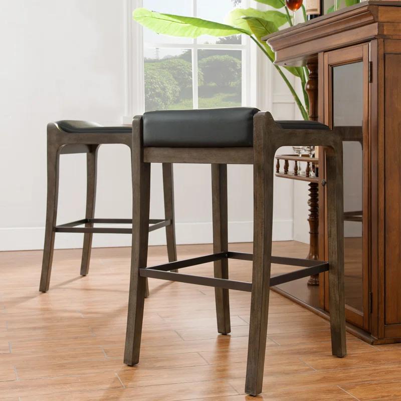 Coons Upholstered Counter Stool with Solid Wood Frame (Set of 2)
