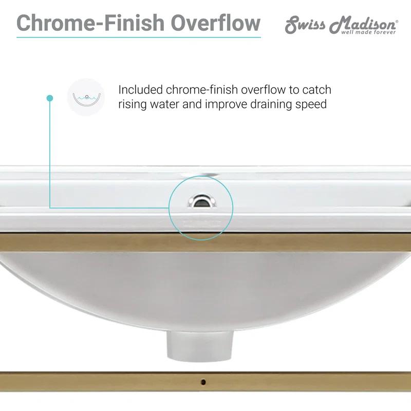 Pierre 30 Single, Open Shelf, Metal Frame Bathroom Vanity