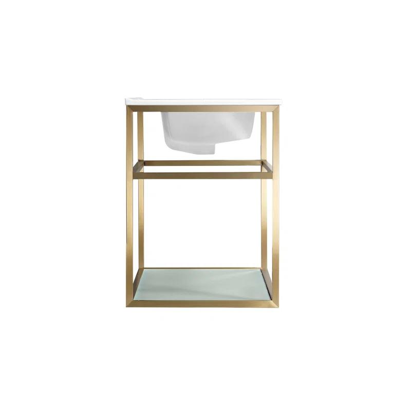 Pierre 30 Single, Open Shelf, Metal Frame Bathroom Vanity