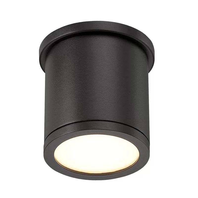 Sleek Black Aluminum LED Flush Mount Light for Indoor/Outdoor