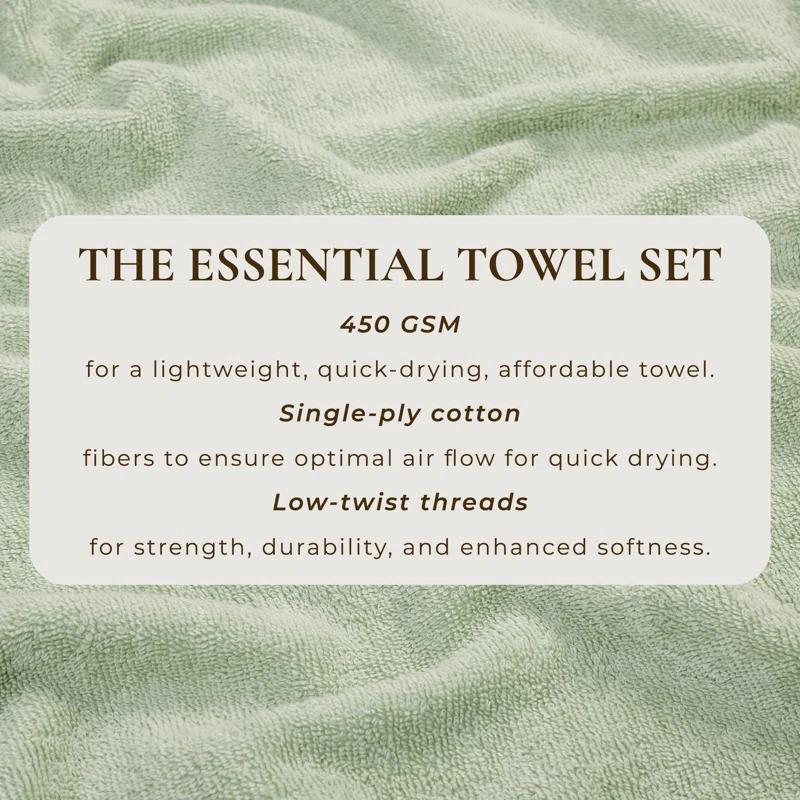 FreshFolds Super Soft 100% Ringspun Cotton Quick-Dry 6-Piece Towel Set