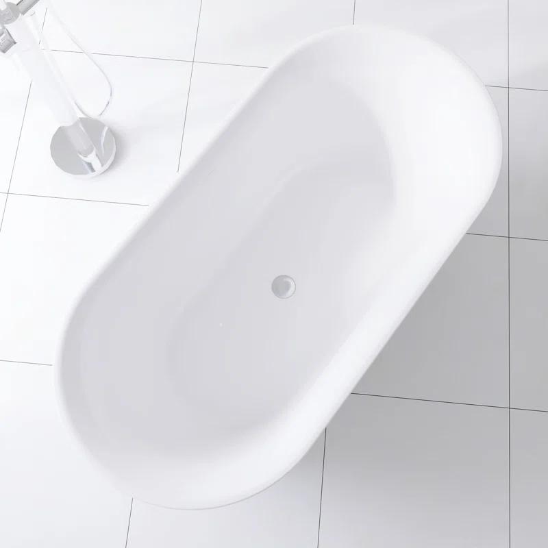 Staykiwi 67'' x 29'' Freestanding Soaking Plastic / Acrylic Bathtub JJCS04BT-67