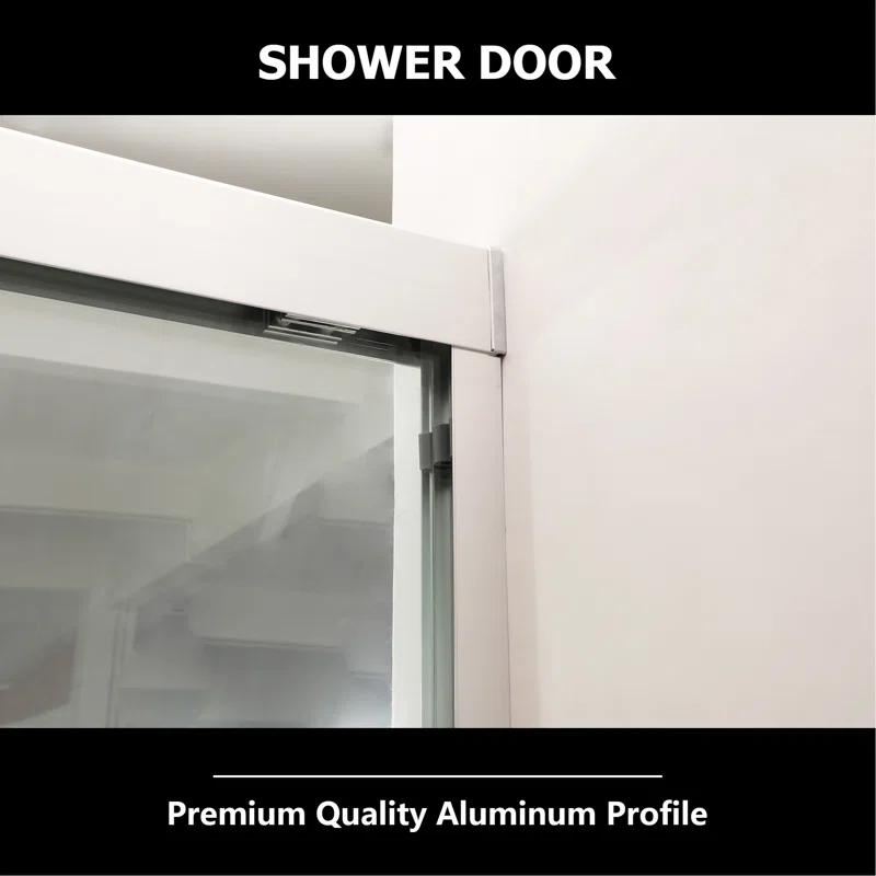 Shower Door 48" W X 76"H Semi-Frameless Bypass Sliding Shower Enclosure