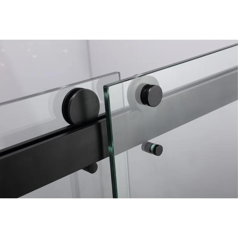 BVNECXP Frameless Sliding Glass Shower Doors 60" Width X 76"Height With 3/8"(10Mm) Clear Tempered Glass YY3CHO-W1675S00002