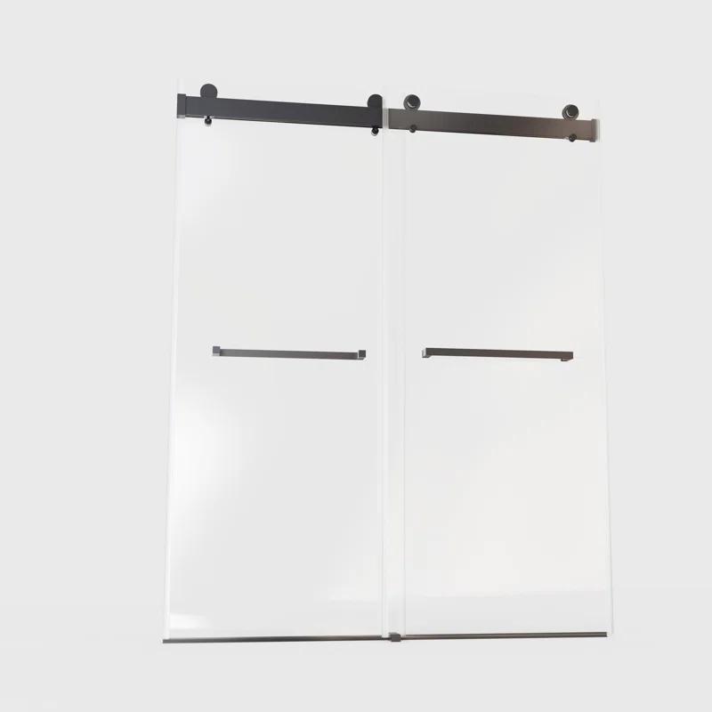 Ceballos 56-60 Inches W *76 Inches H Frameless Double Sliding Soft-Close Shower Door LNNMTB-W1552S00005