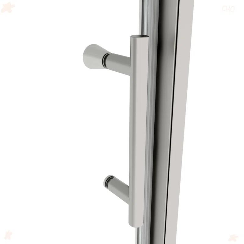 50-54" W X 71" H Piovt Swing Glass Shower Door,Pivot Frame Sliding Shower Door With 1/4"(6Mm) Clear SGCC Tempered Glass, Shower Doors,Reversible Installation