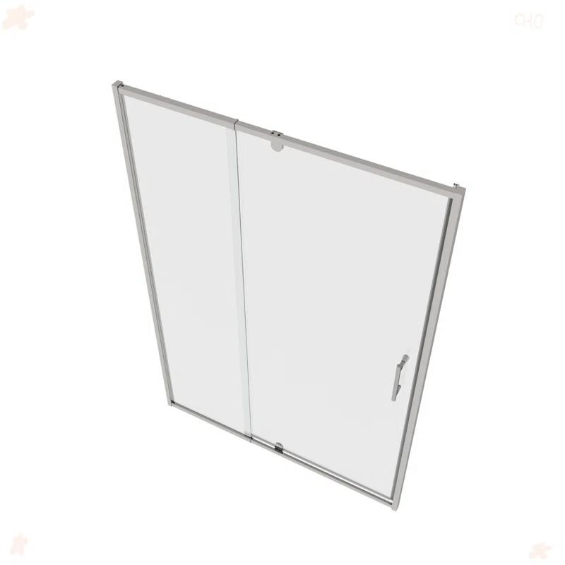 50-54" W X 71" H Piovt Swing Glass Shower Door,Pivot Frame Sliding Shower Door With 1/4"(6Mm) Clear SGCC Tempered Glass, Shower Doors,Reversible Installation